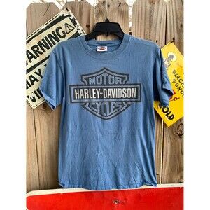 Harley Davidson blue  streetwear tee Size S Alexandria Louisiana